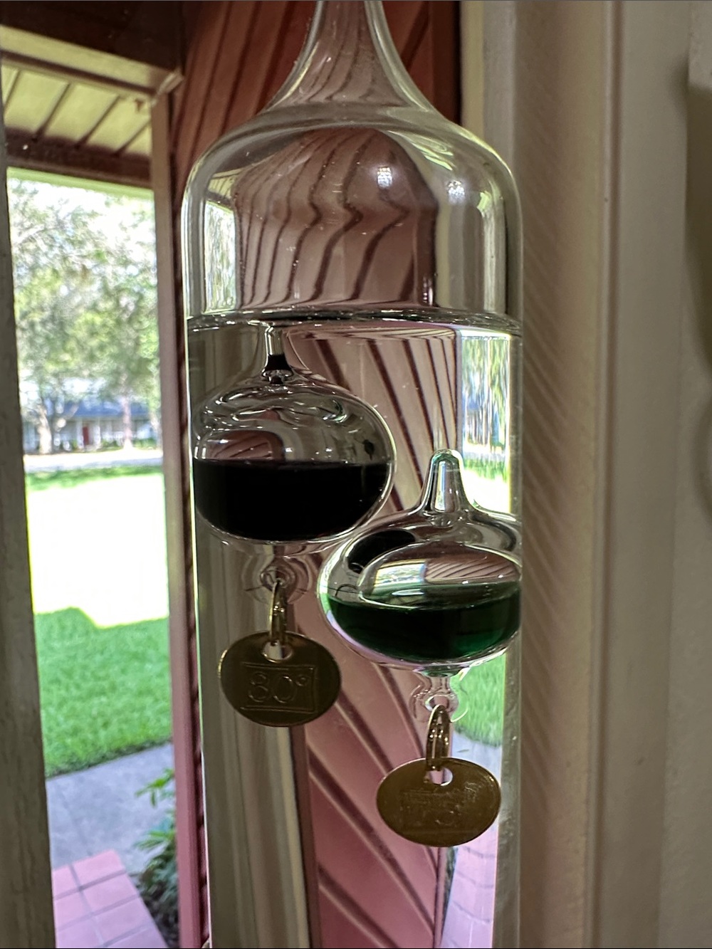 Glass Galileo Thermometer with Multicolor Floating Bulbs - Picture 9 of 9